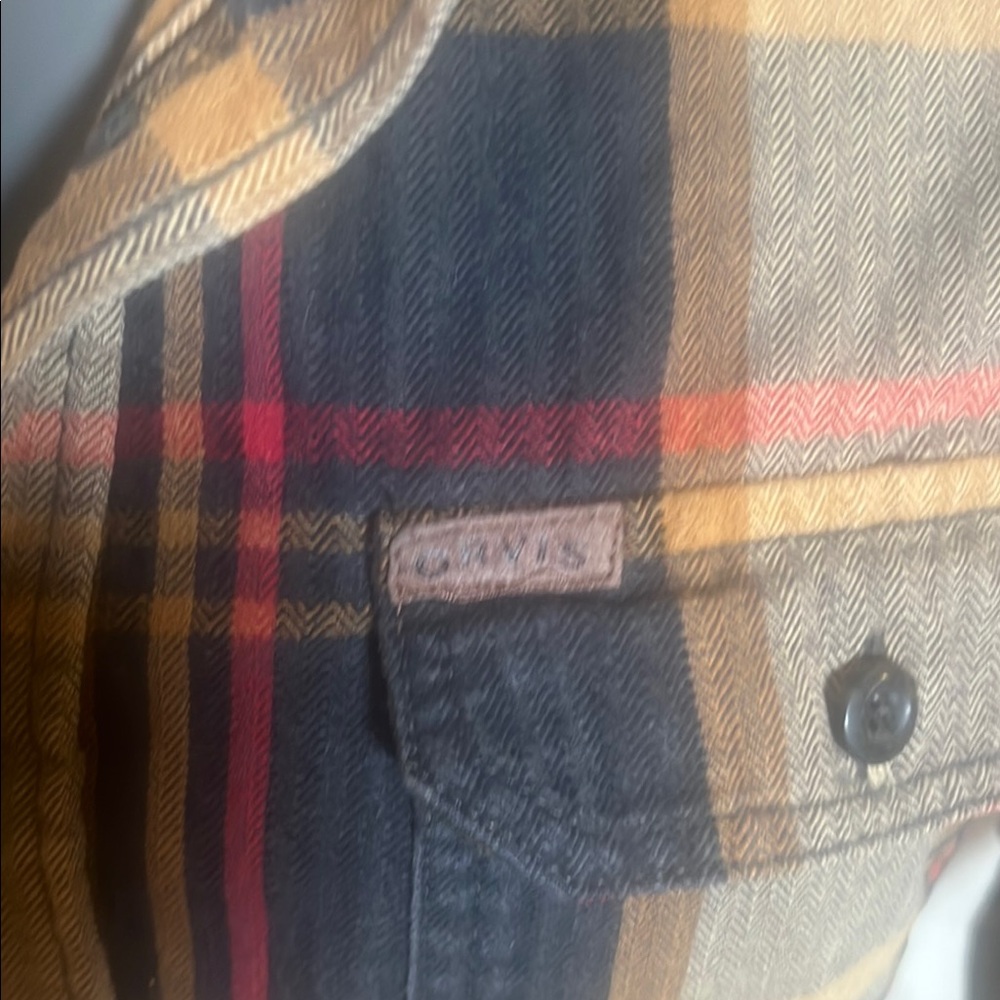 Orvis Men’s Brown Flannel Plaid Shirt Size Medium - Picture 4 of 10